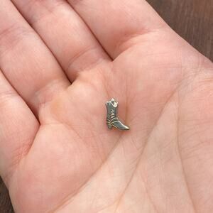 Vintage 925 Sterling Silver Cowboy Boot Western Tiny Pendant Bracelet Charm
